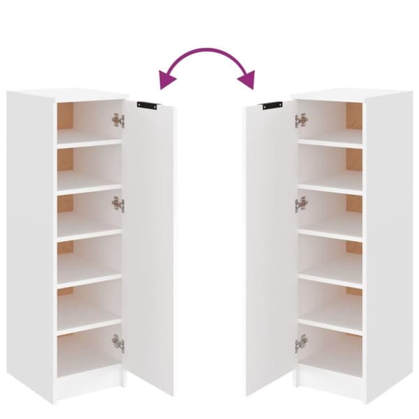vidaXL Skoskap hvit 30x35x100 cm konstruert tre