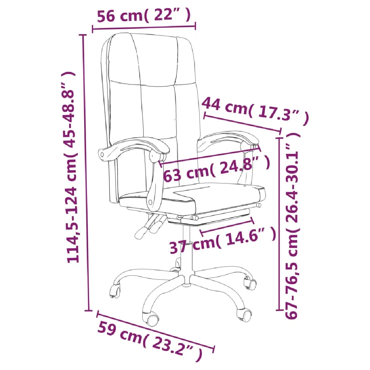 vidaXL Fauteuil inclinable - Noir