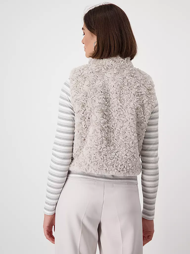 MONARI Gilet in Felloptik creme