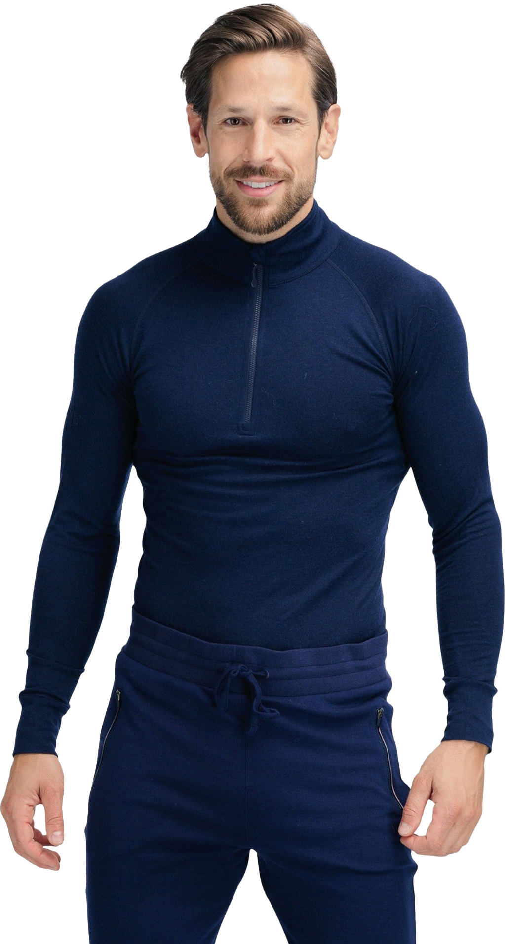 Rena Merino Half-Zip Ulltrøye Herre Blue Ink