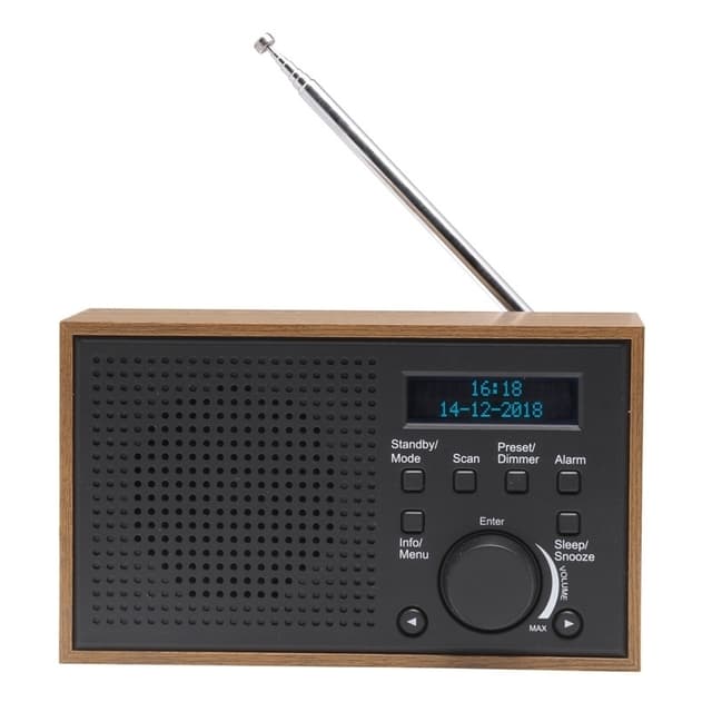 Denver FM/DAB+ Radio Trä/Grafit