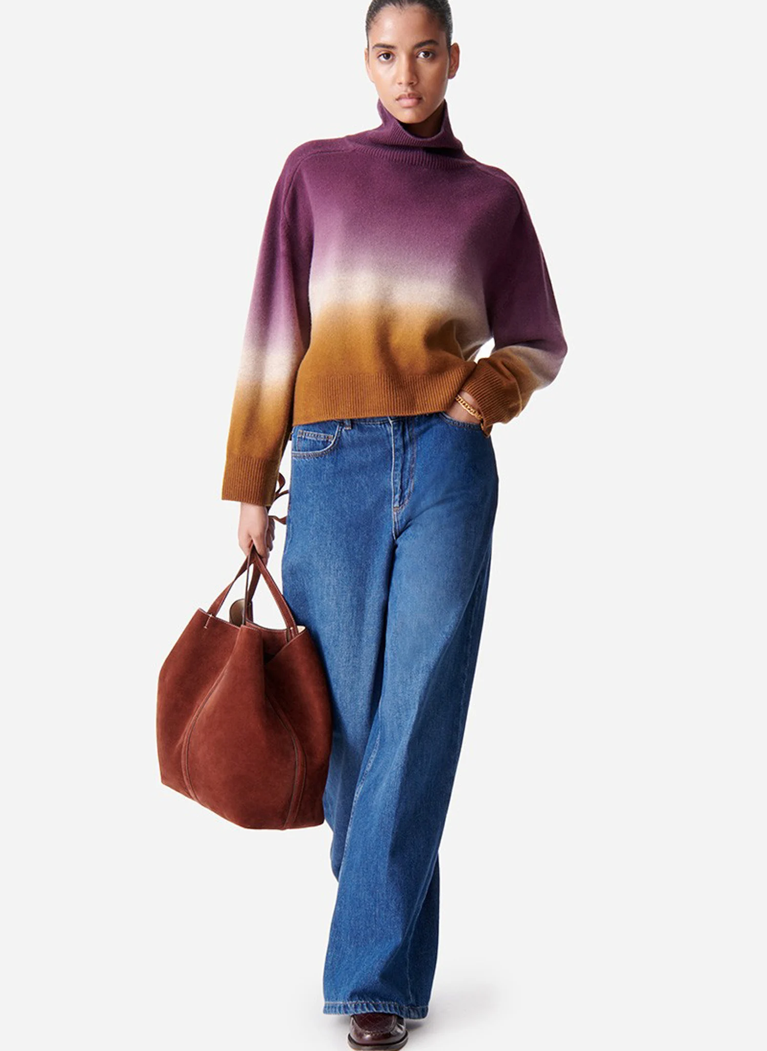 DORA - Pull col roulé en laine | Multicolore