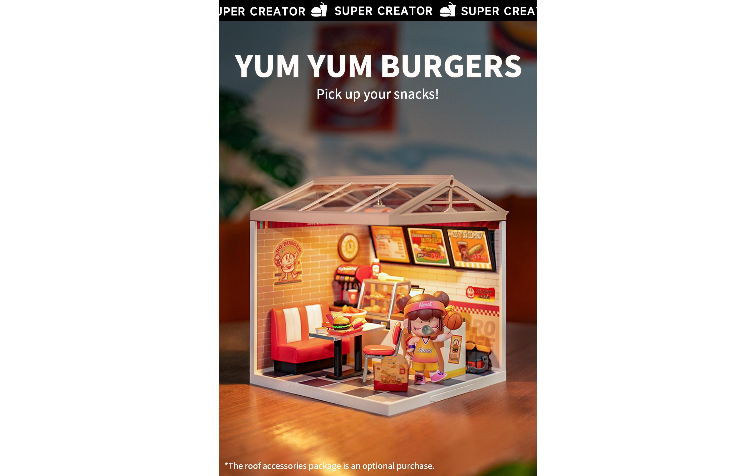 Bausatz Yum Yum Burgers3D-Puzzle aus lasergeschnittenen Holzteilen