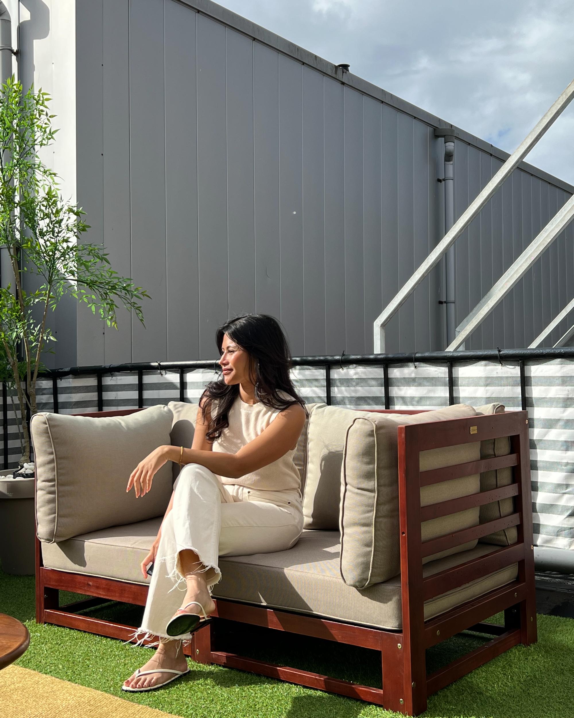 Tuin loungebank 2-zits TRANI modulair Acaciahout Donkerrood