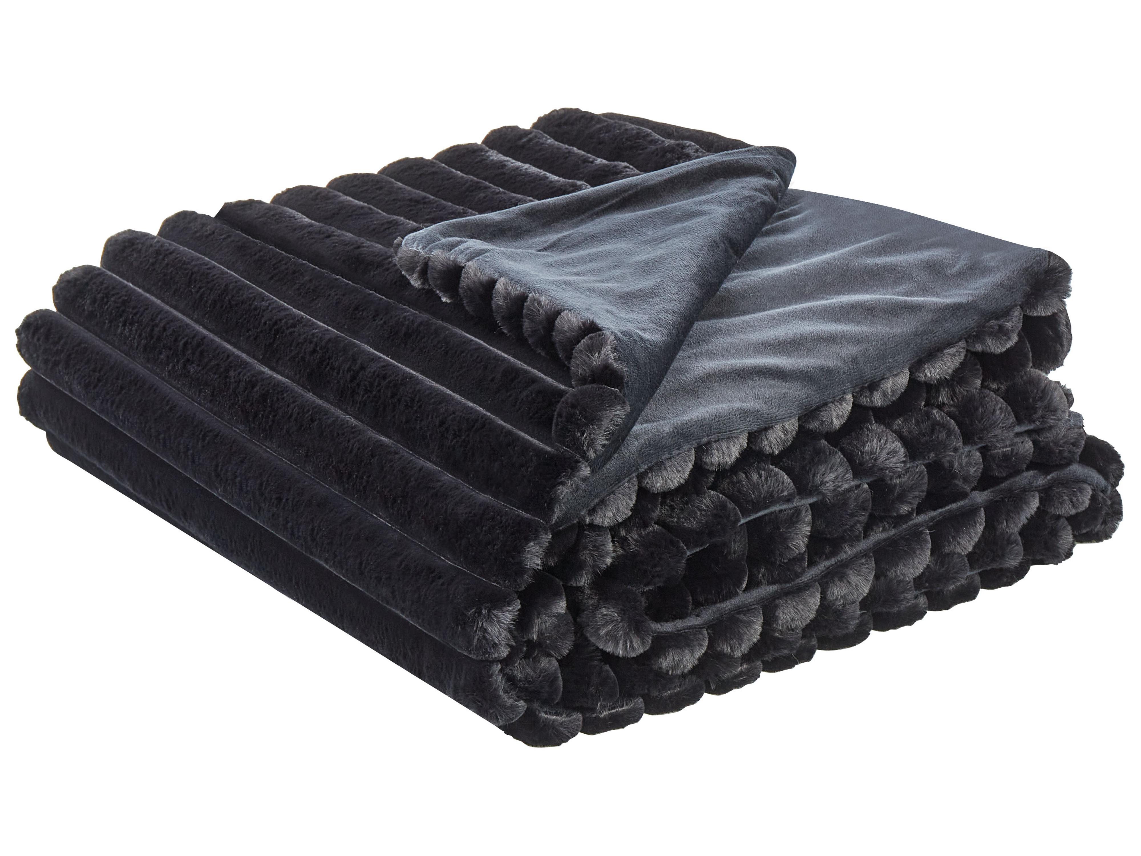 Sprei RAKYA Nepbont 200 x 220 cm Zwart