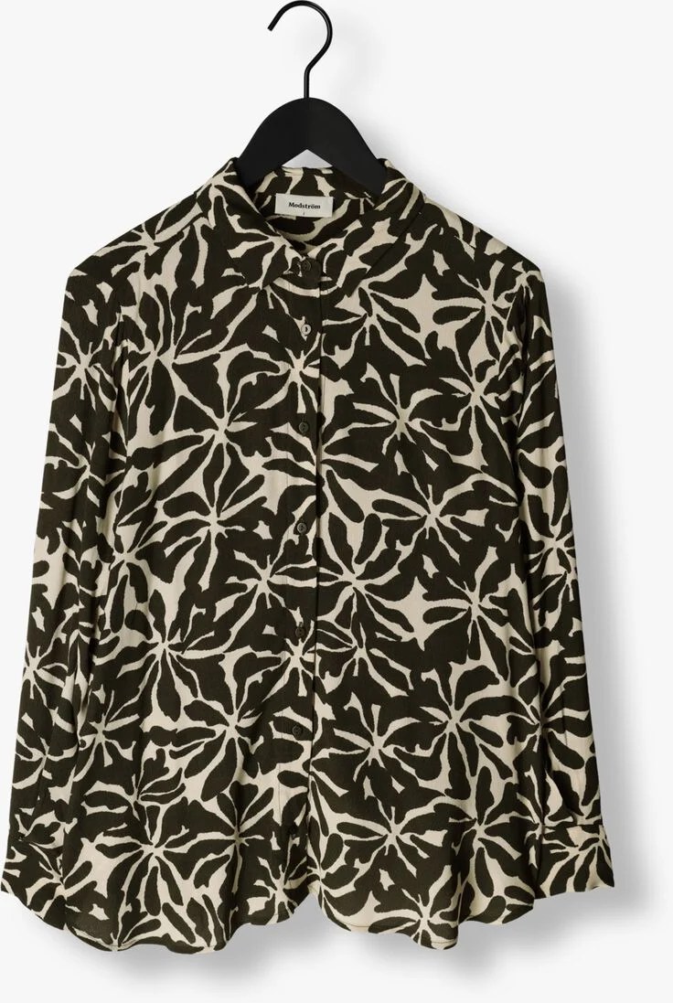 MODSTR\u00D6M groene modstr&ouml;m blouse fernmd print shirt