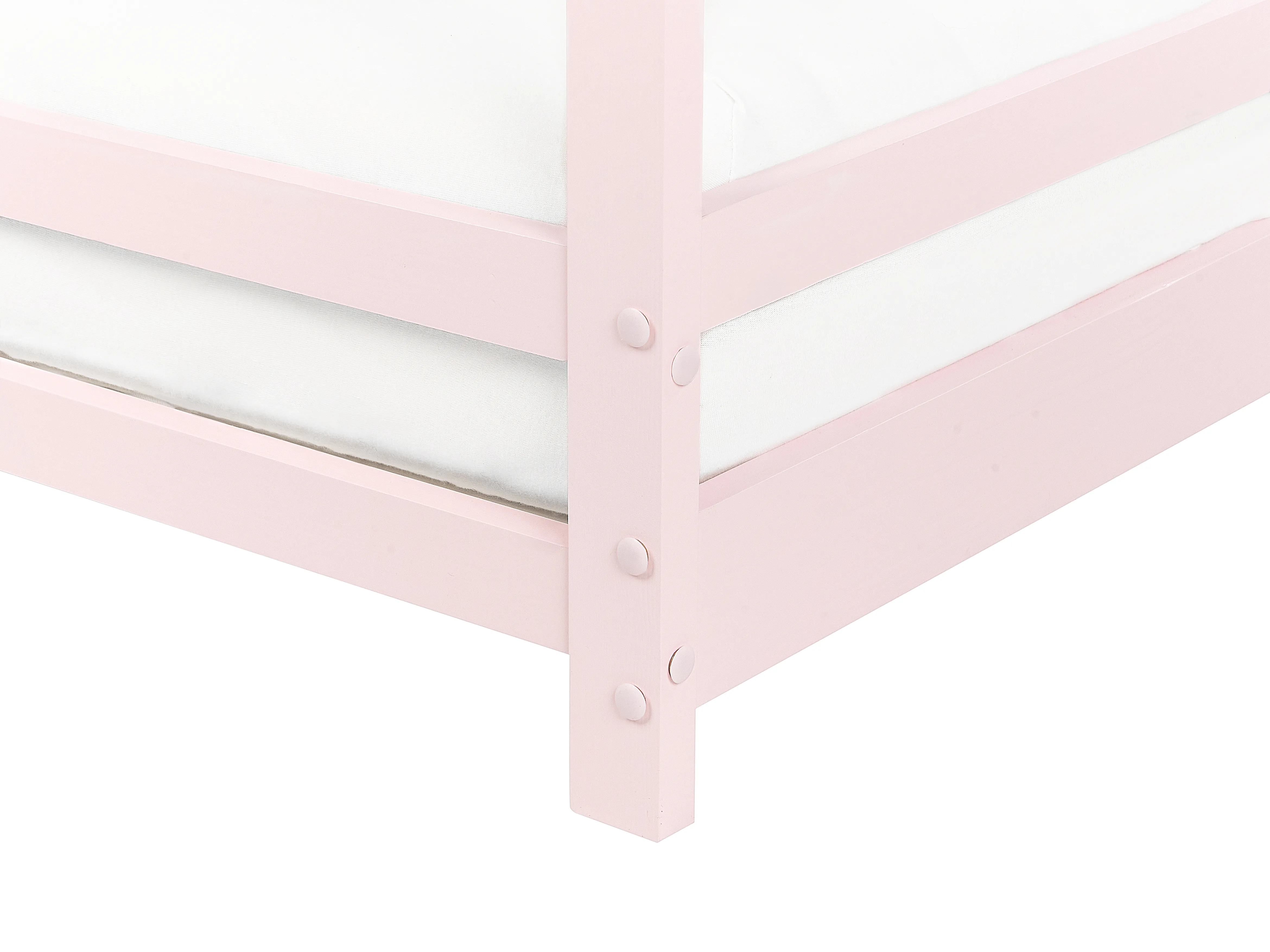 Kinderbed Huis Dennenhout APPY 90 x 200 cm Pastelroze