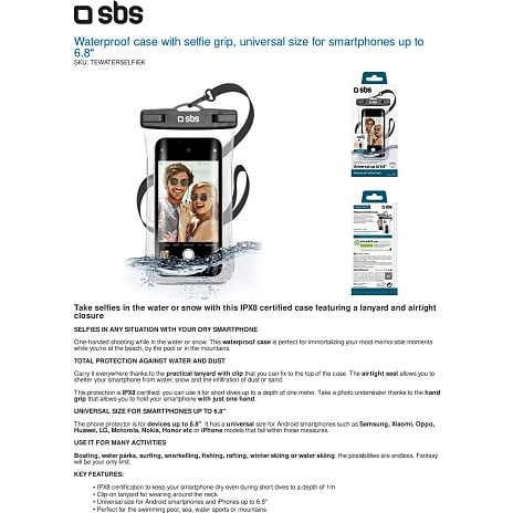 SBS vandtæt mobil covertaske - sort