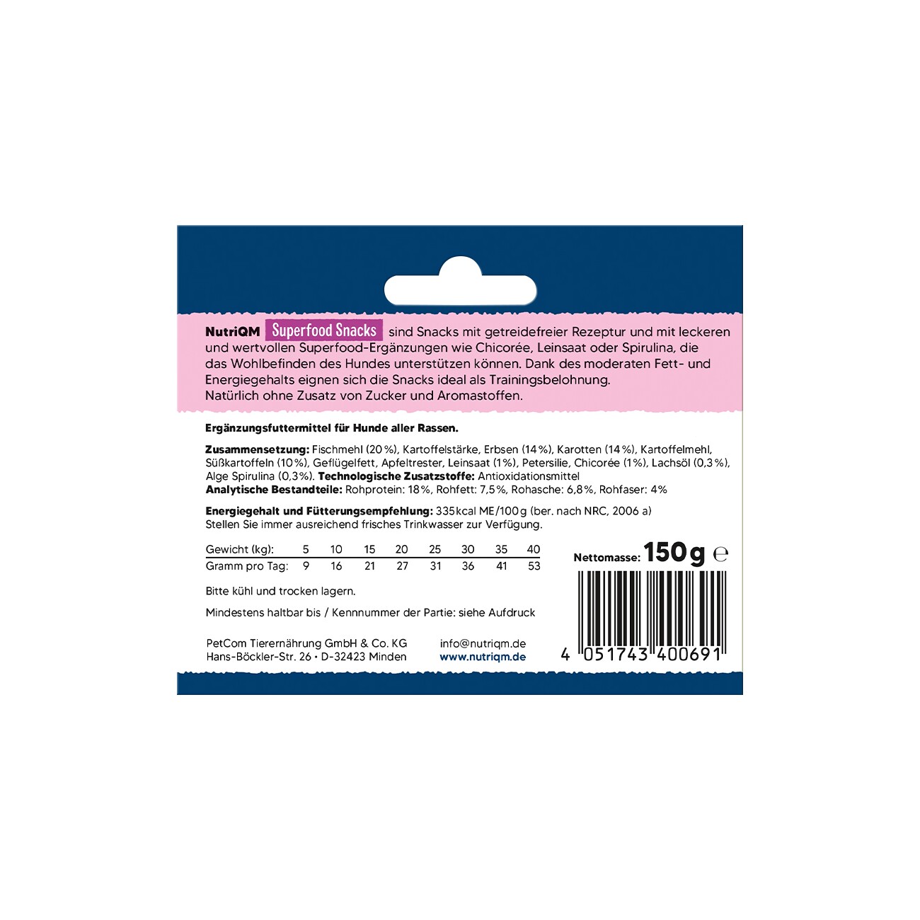 NutriQM Superfoods Spirulina&Lachsöl 5x 150g