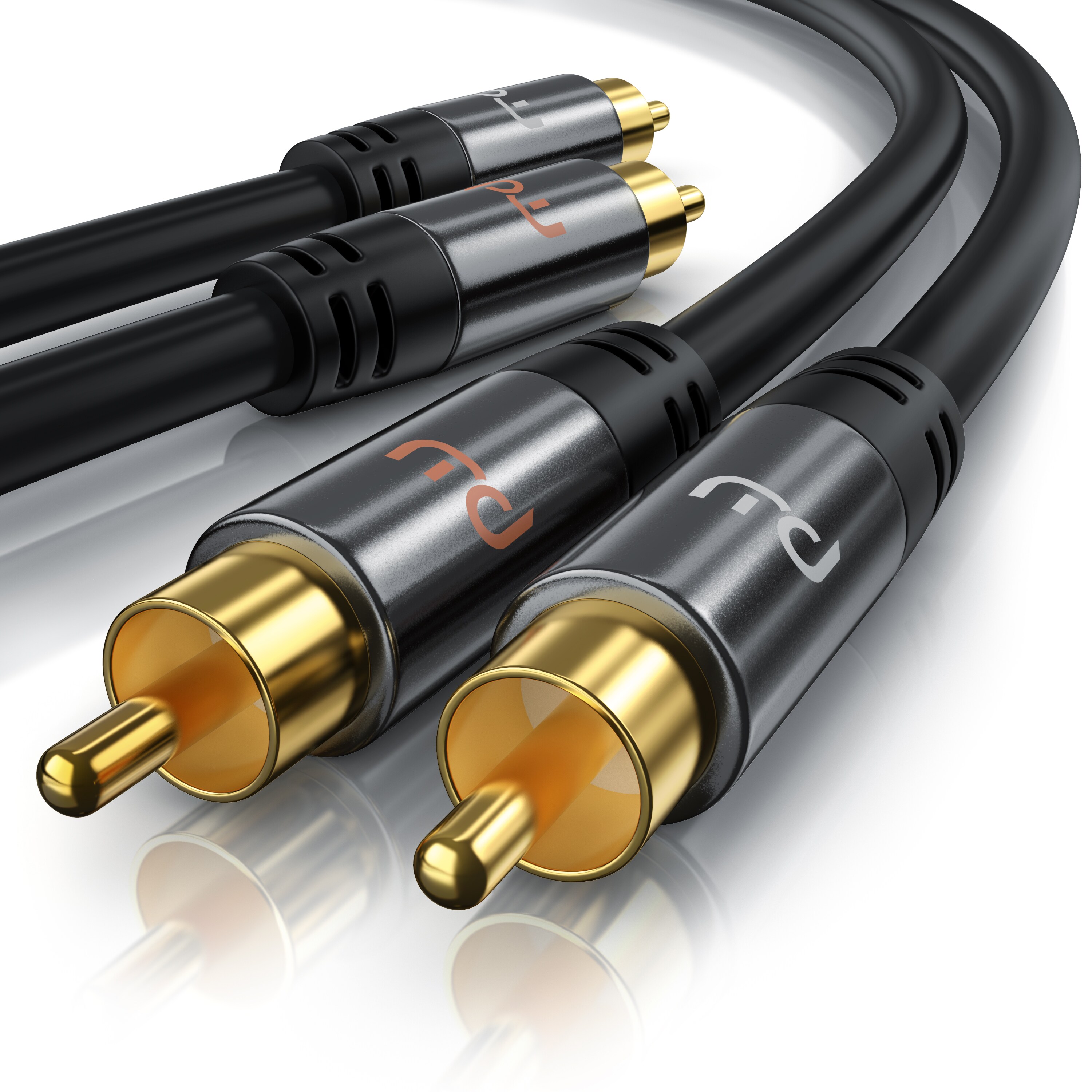 Primewire Stereo-Cinch Audio-Kabel, RCA, HiFi Audio-Kabel mehrfach geschirmt, 2x Cinch auf 2x Cinch - 1m