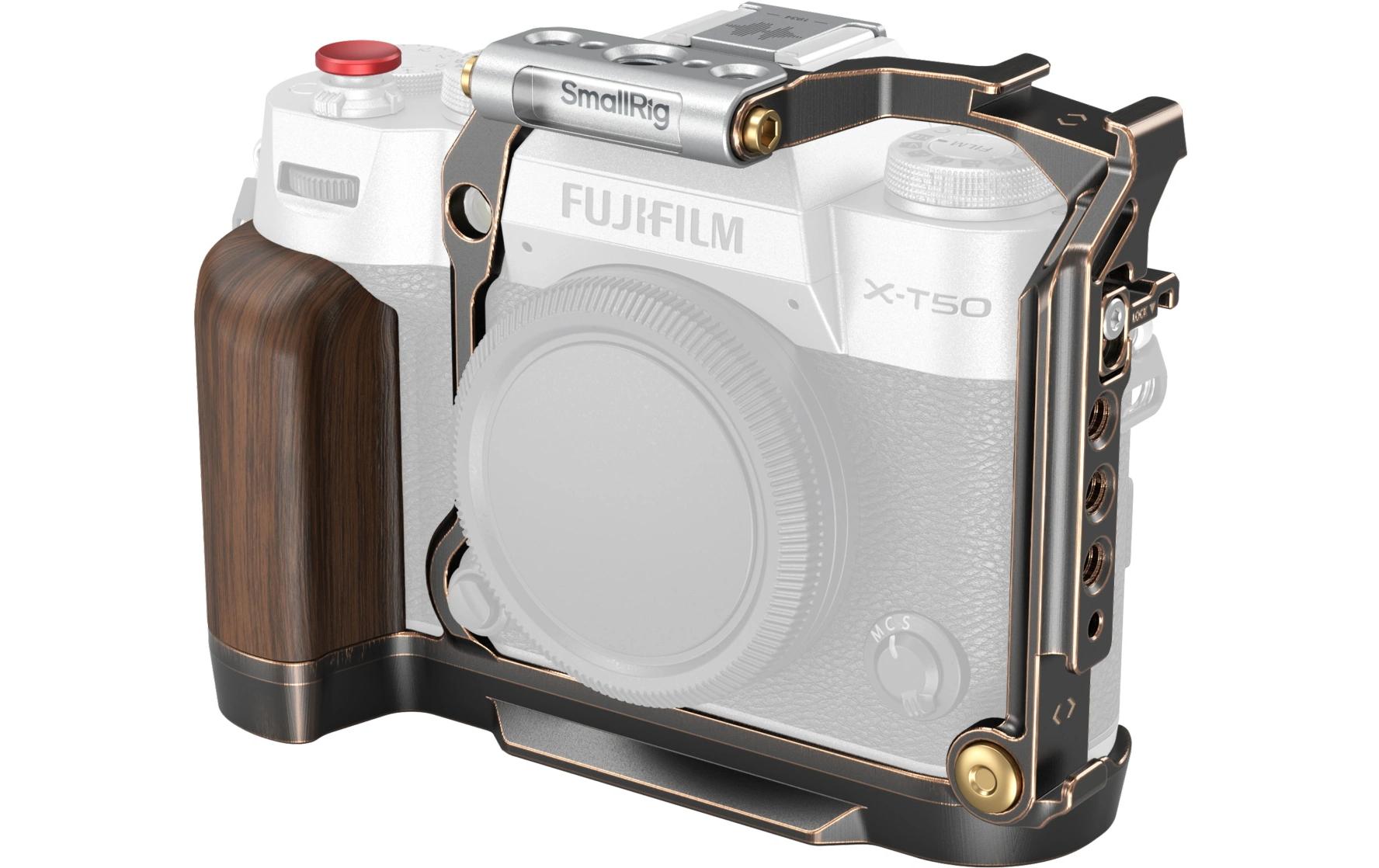 «Retro» Käfig für die FUJIFILM X-T50<br>Schützt die Kamera und bietet Anschlussmöglichkeiten