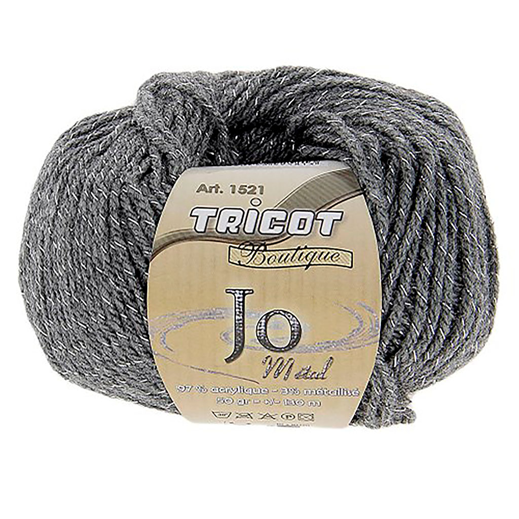 Pelote JO métallisé gris foncé 50g