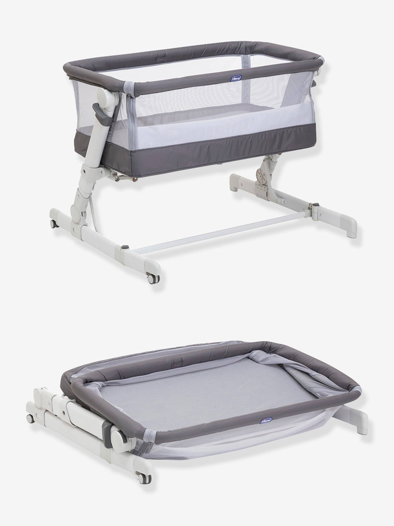 Berço portátil Chicco Next2me para dormir junto à cama, cinza escuro