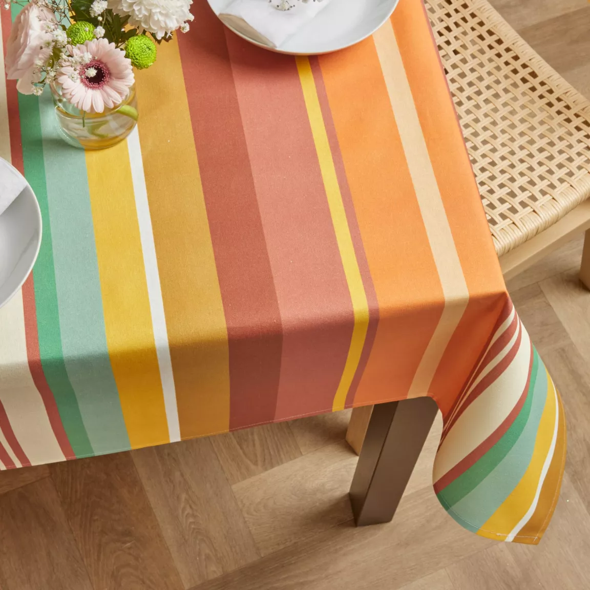 Nappe rectangulaire coton enduit (150 x 250 cm) Ajaccio Multicolore