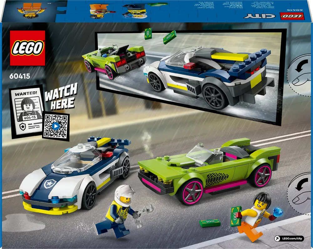 LEGO®CITY 60415 - LA COURSE-POURSUITE ENTRE LA VOITURE DE POLICE ET LA SUPER V