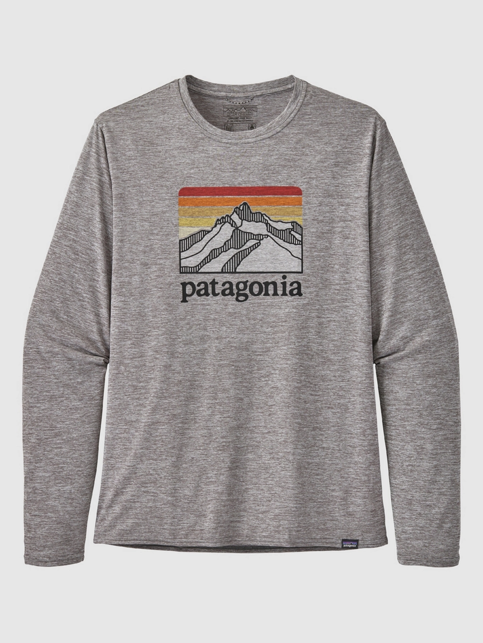 Patagonia Cap Cool Daily Graphic Longsleeve Lycra line logo ridge fther gry