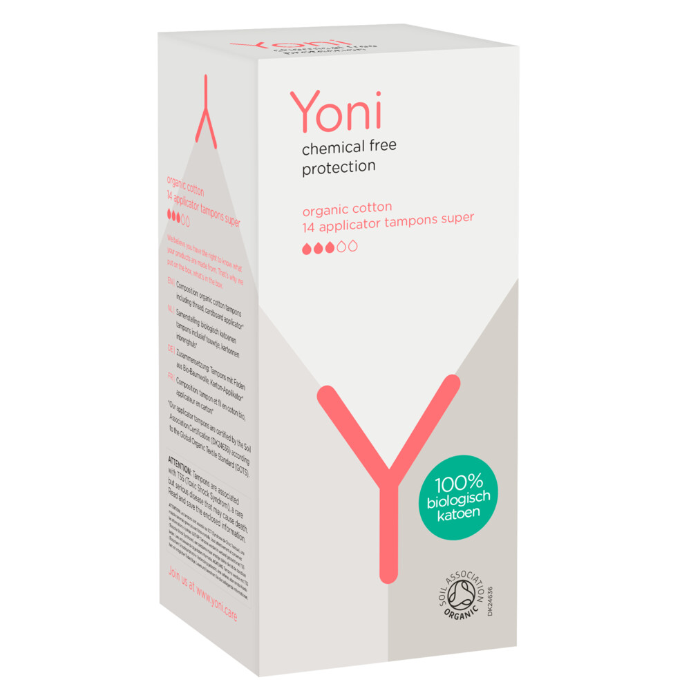 Yoni Biologisch Katoenen Tampons Super - Met Applicator14 stuks