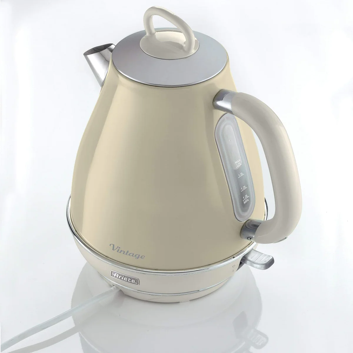 bouilloire électrique de 1,7L sans fil vintage 2000W beige Ariete