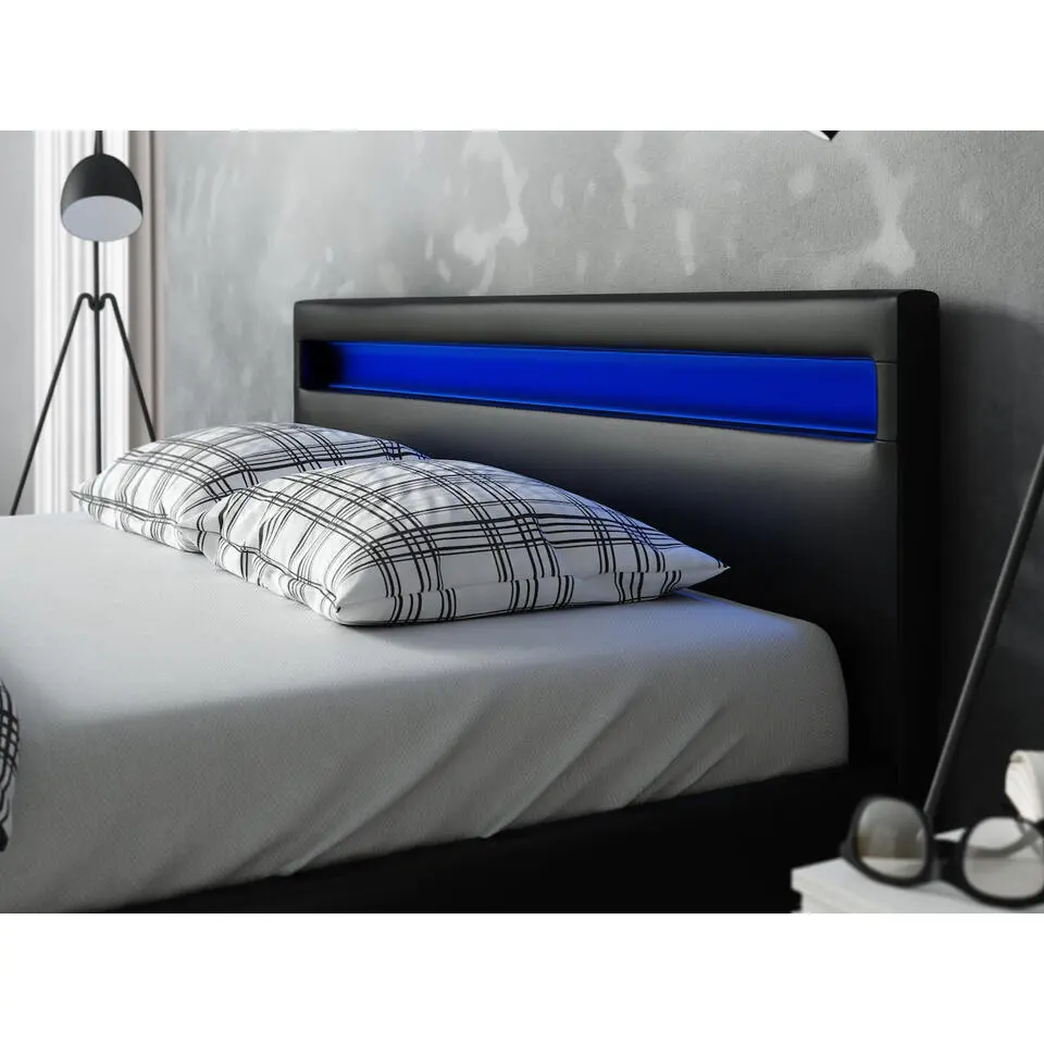 Meubella - Tweepersoonsbed Paris - Zwart - 160x200 cm