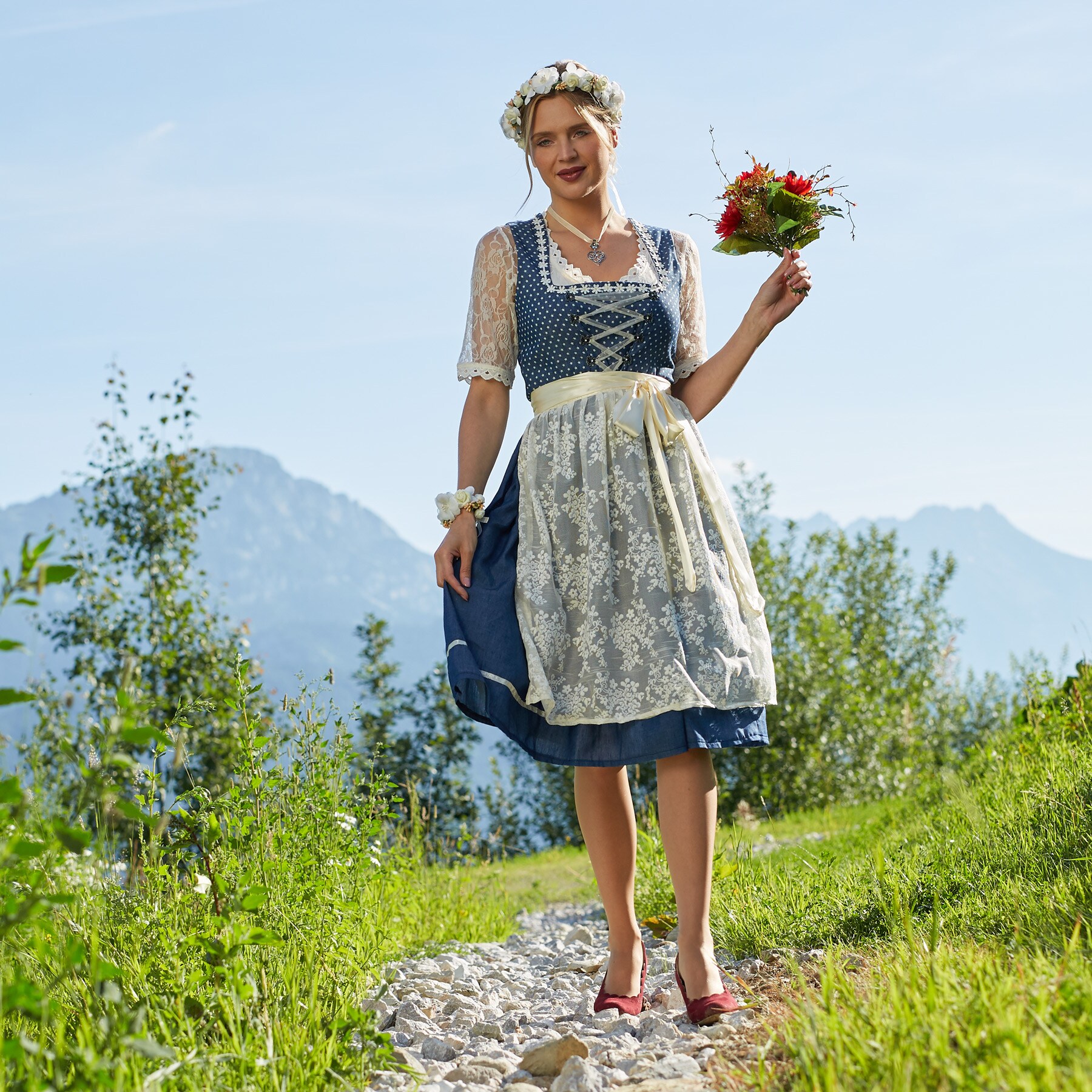 tectake® Blumenkranz und Armreif Hochzeit