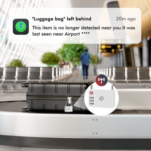 Hængelås Ståltråd Adgangskodelås Bagage Anti-Lost Tracking Locator til iOS