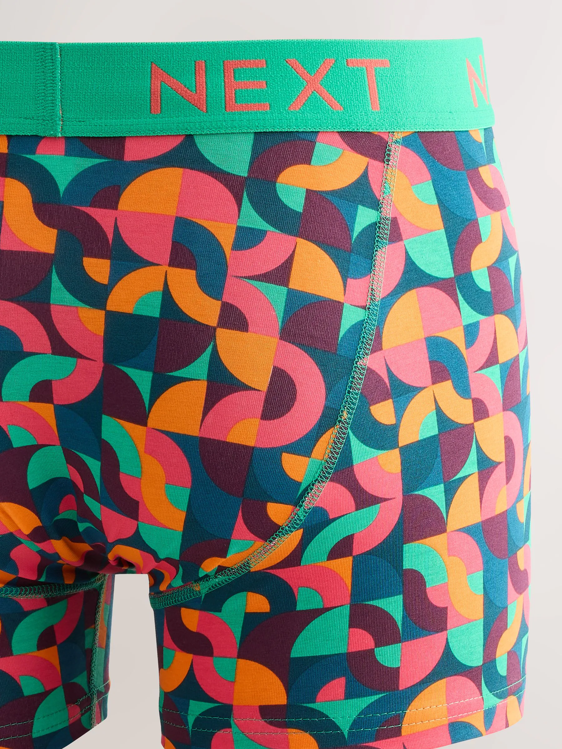 Helder Blauw/Oranje/Paars Cirkel Geo Print - Boxershorts met A-voorkant