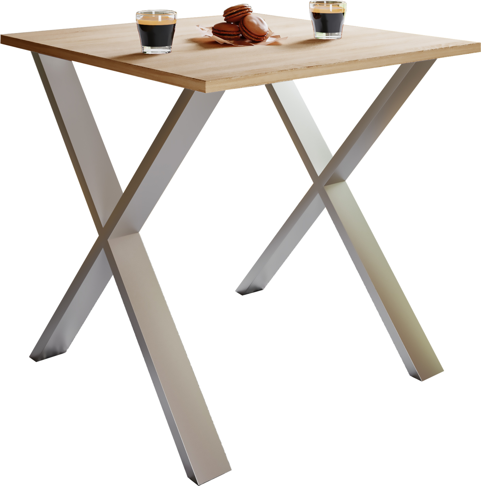 Esstisch XONA - Sonoma Eiche-silber - 80x80 cm