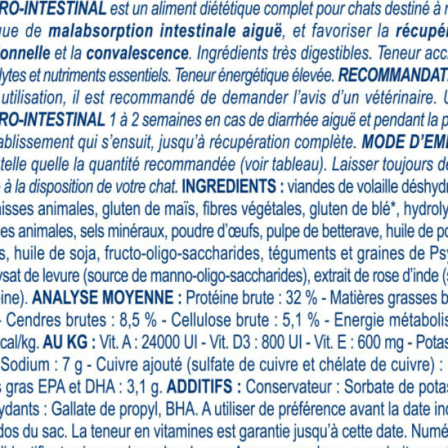 Royal Canin Veterinary Diet Gastro Intestinal pour chats