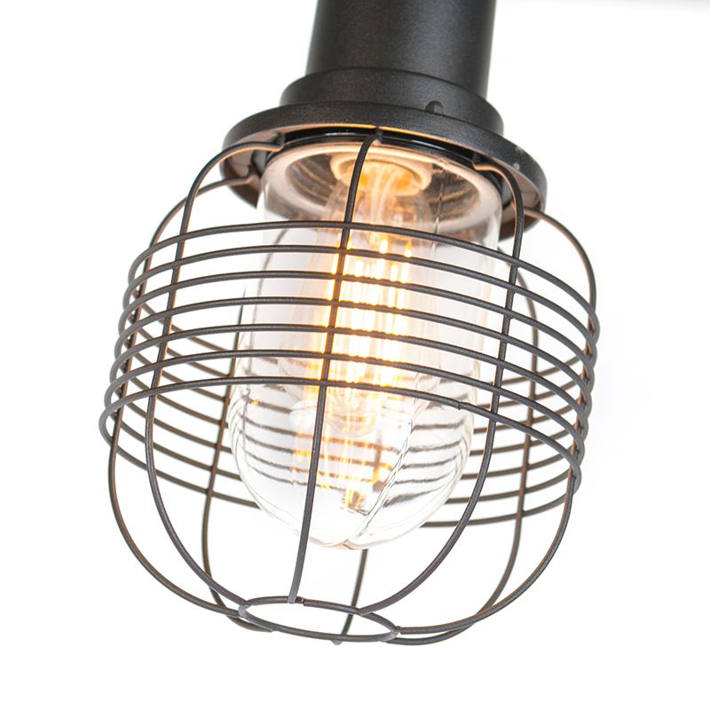 Landelijke buitenlamp zwart 3-lichts IP44 - Guardado