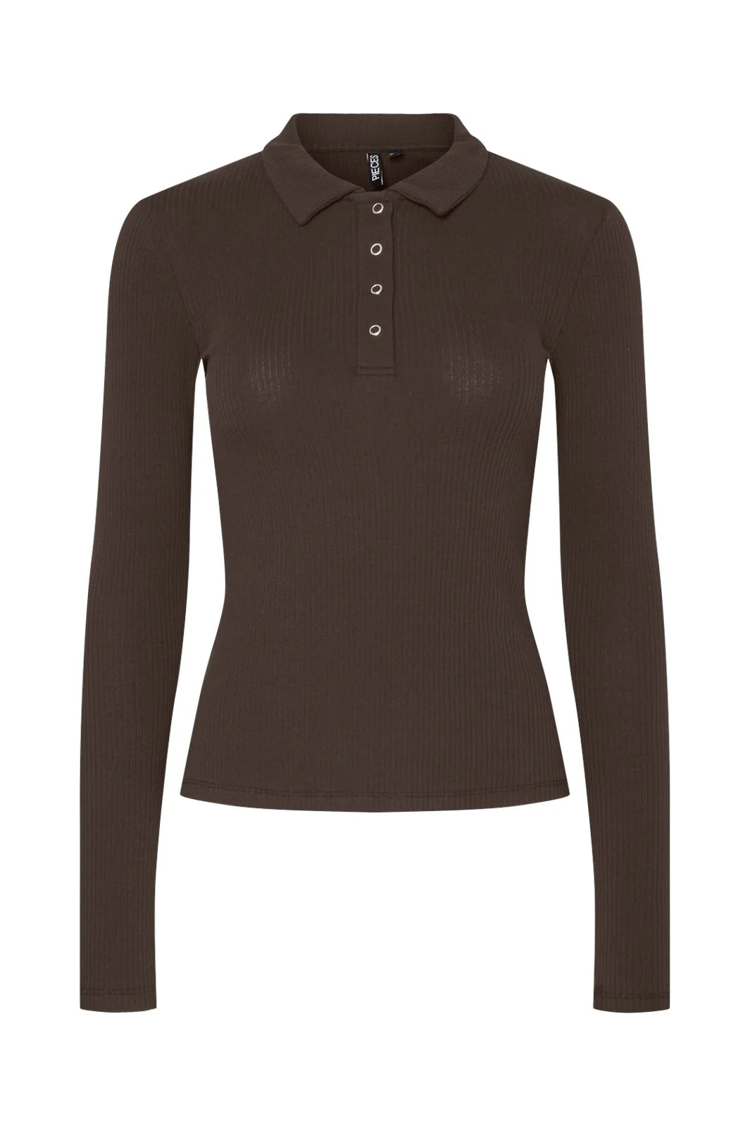 Pieces Pckitte Ls Polo Top Kca 4823181 chicory coffee