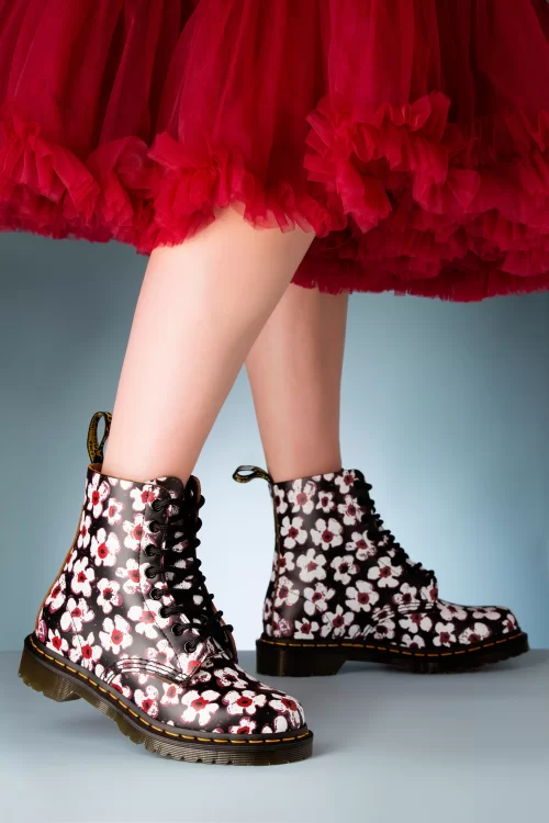 Dr. Martens 1460 Pansy Fayre Vintage laarzen in zwart