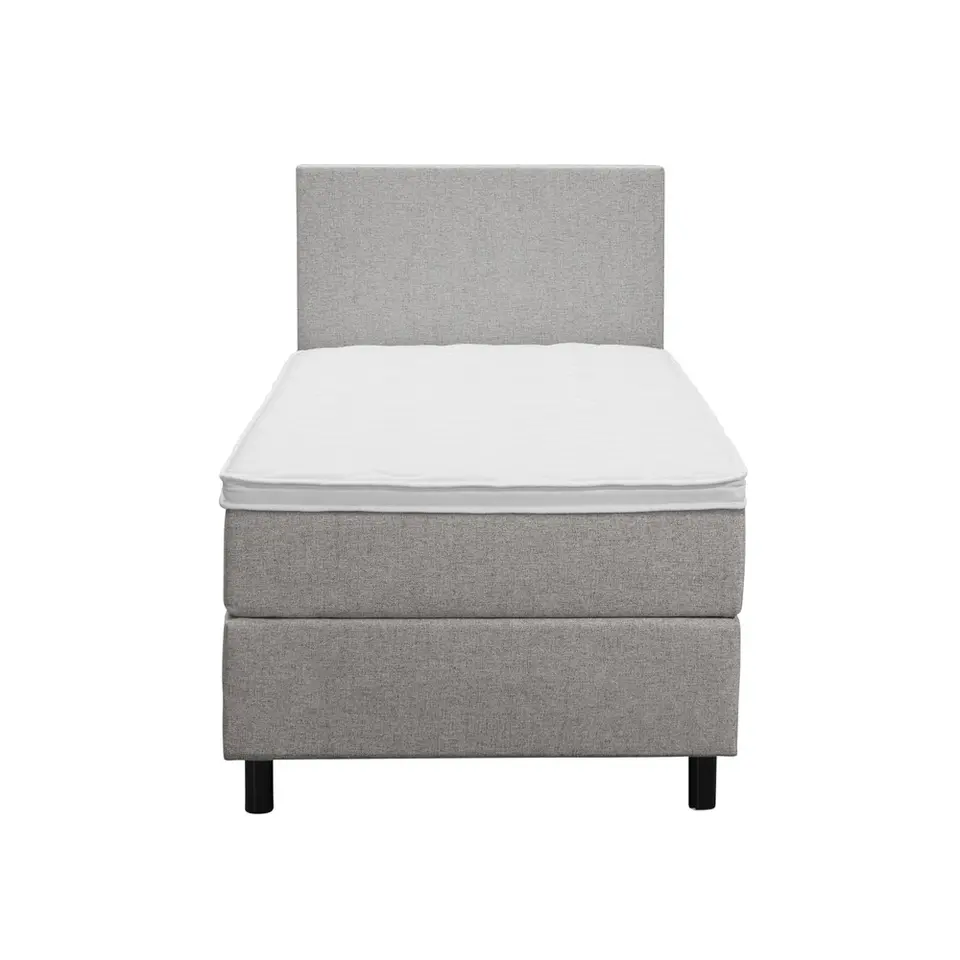 Boxspring Liv egaal - lichtgrijs - 90x200 cm - ronde poot