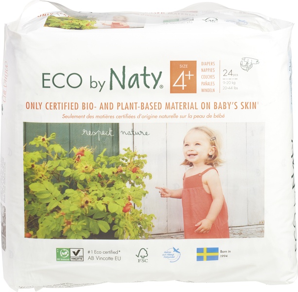 Naty Luiers 4+ Maxi Plus 9-20 Kg (24 stuks)