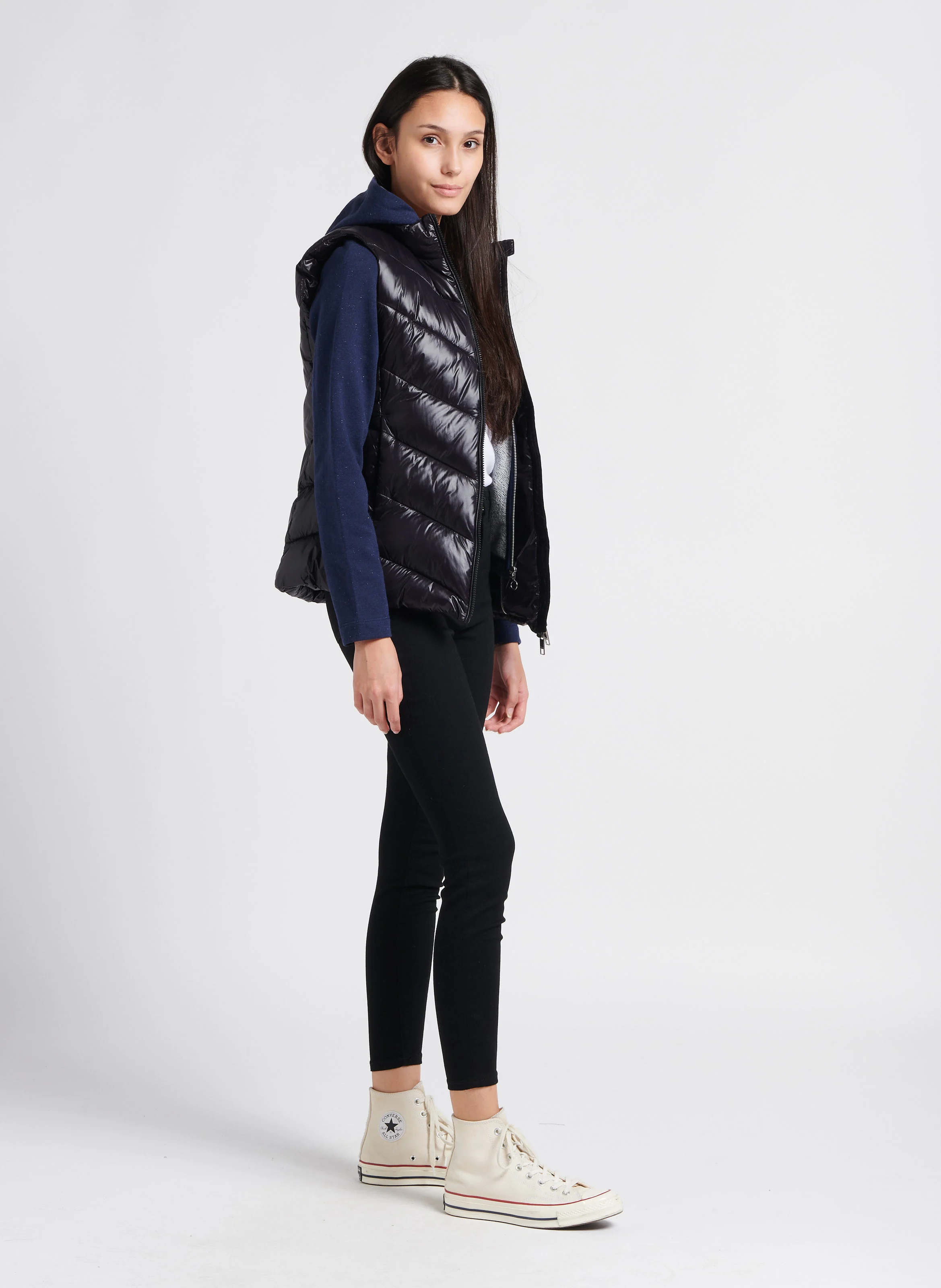 Jean slim taille haute | Noir
