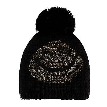 BREKKA - BONNET POMPON SMILEY LUREX PON JR BLACK