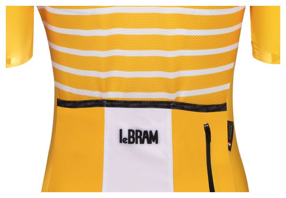 Maillot Manches Courtes Femme LeBram Ventoux Jaune Coupe Ajustée
