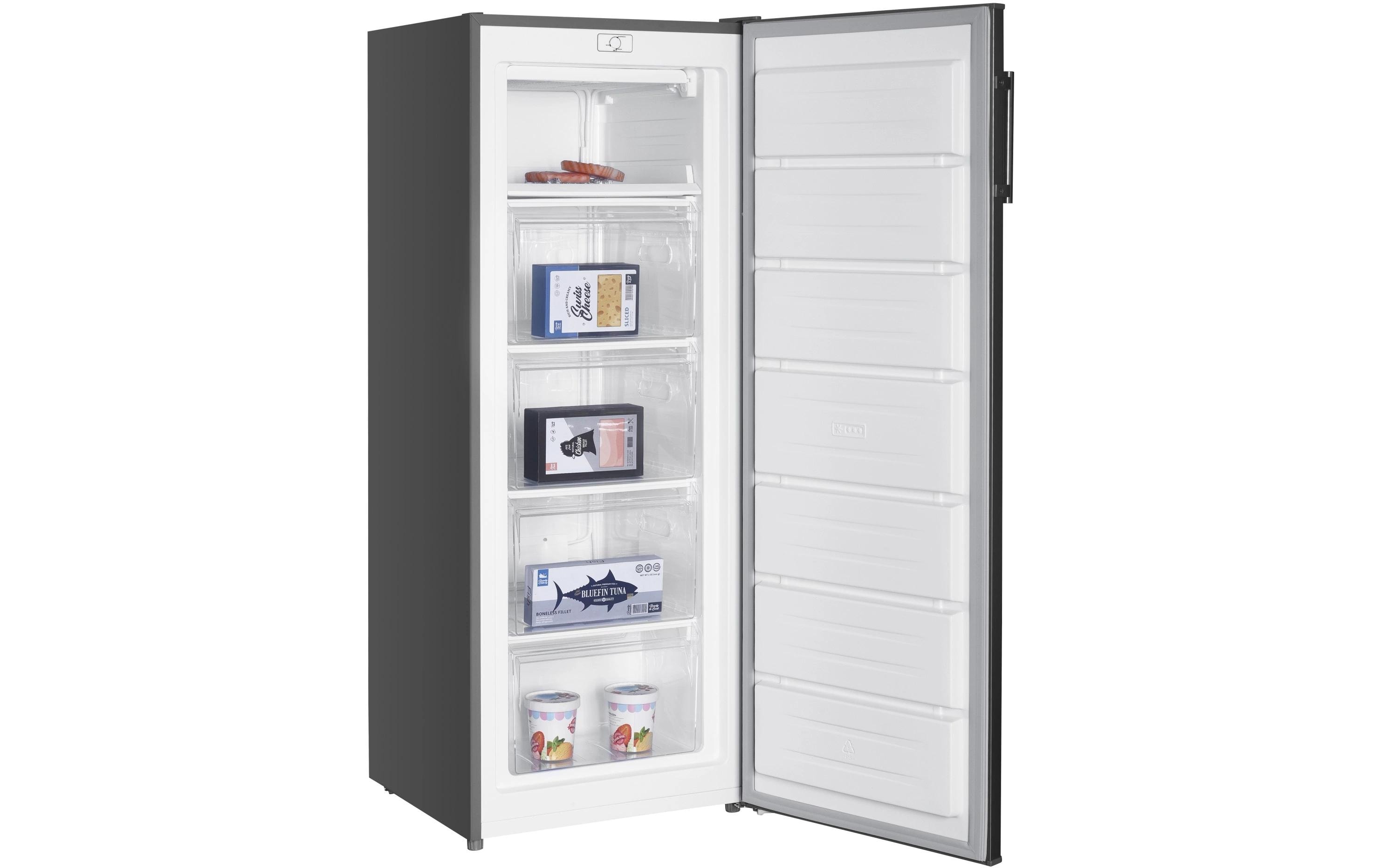 Gefrierschrank H-GS3840 Grau Rechts, Wechselbar<br>Freistehender Gefrierschrank