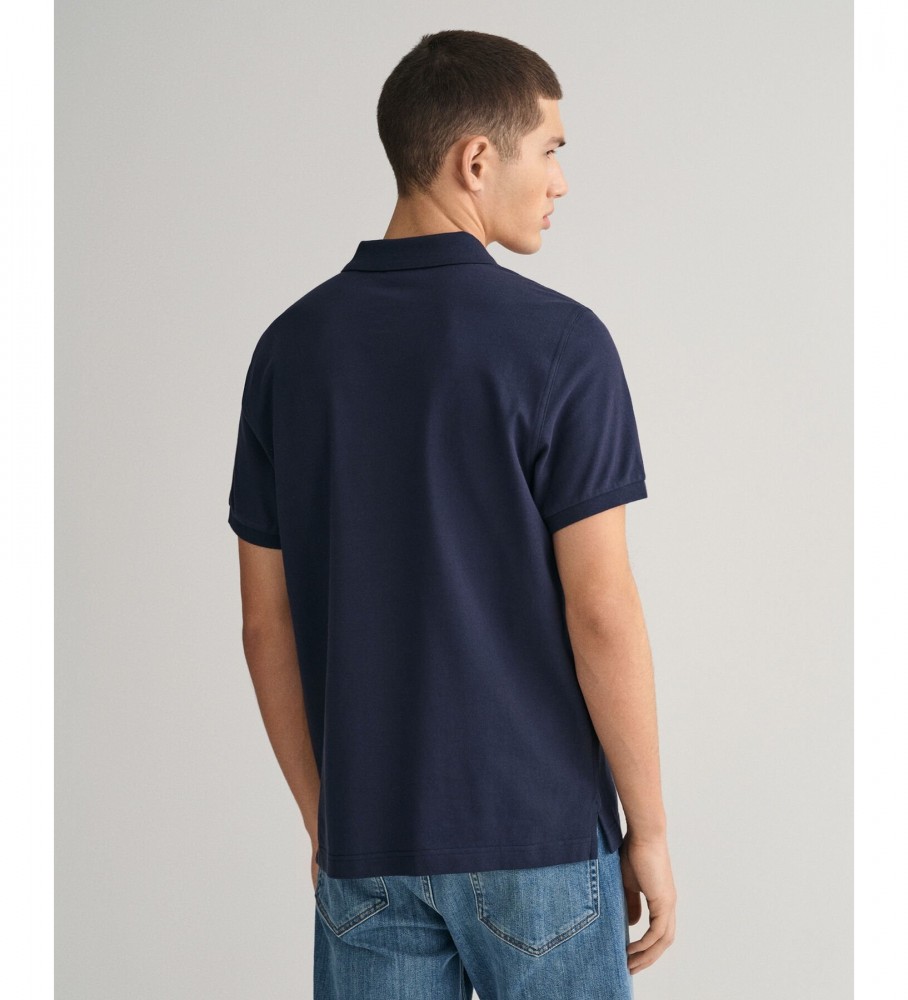 Camisa polo Gant Shield azul marinho piqué de corte regular