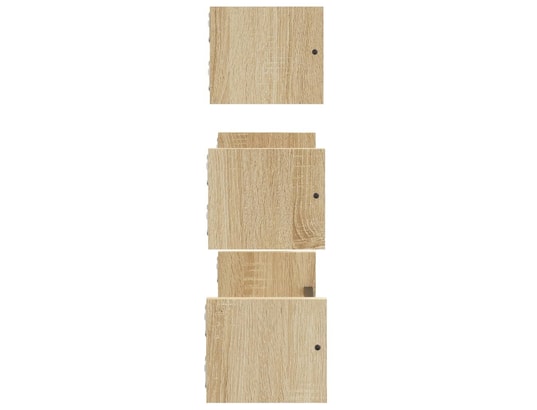 VIDAXL - Etagère murale Ensemble d'étagères murales avec barres 3 pcs chêne sonoma