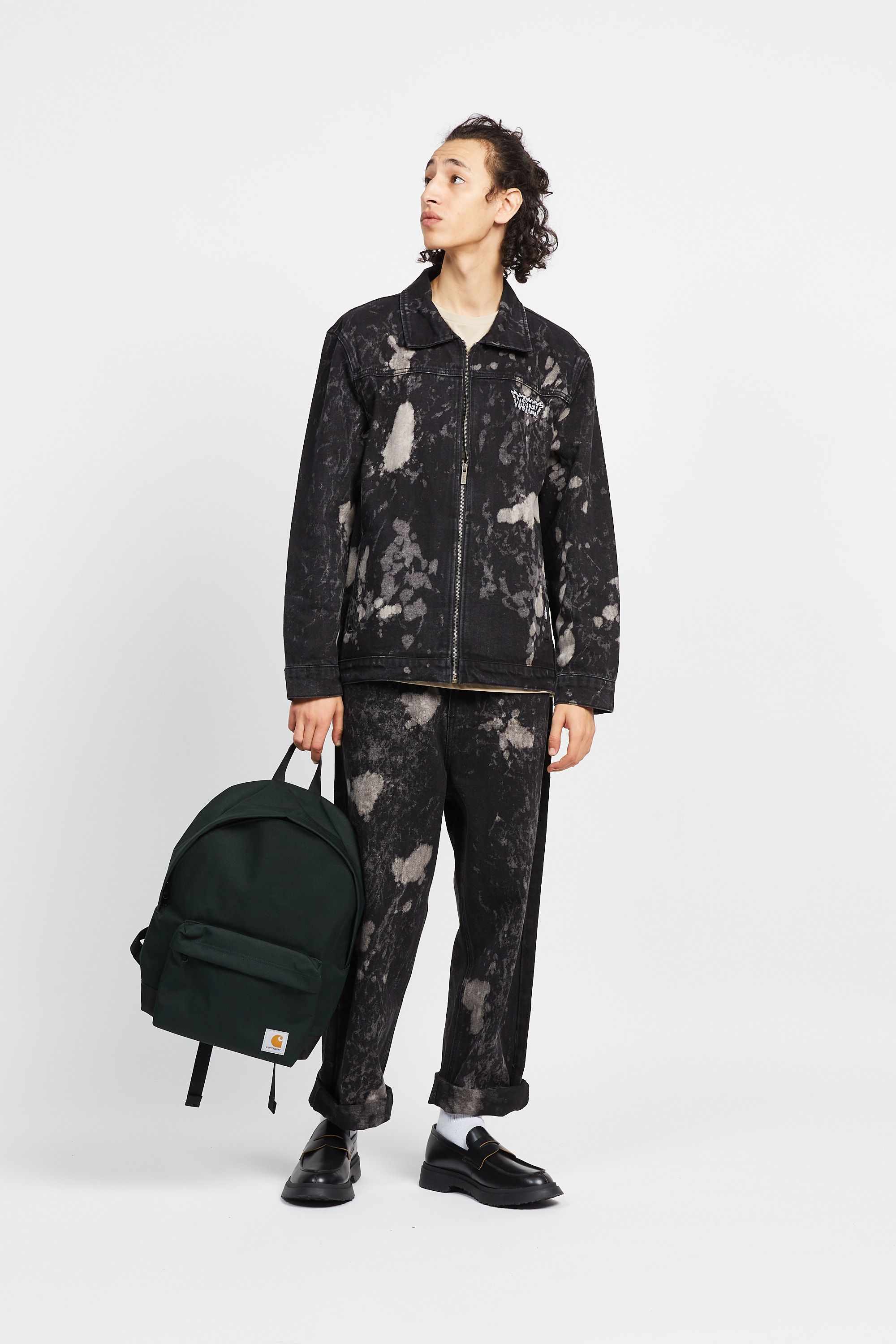 WASTED Veste en jean HAMMER EXIT BLEACH Noir