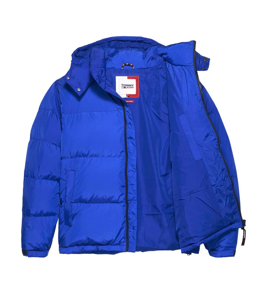Jaqueta Tommy Jeans Alaska Casual Acolchoada com Capuz Azul