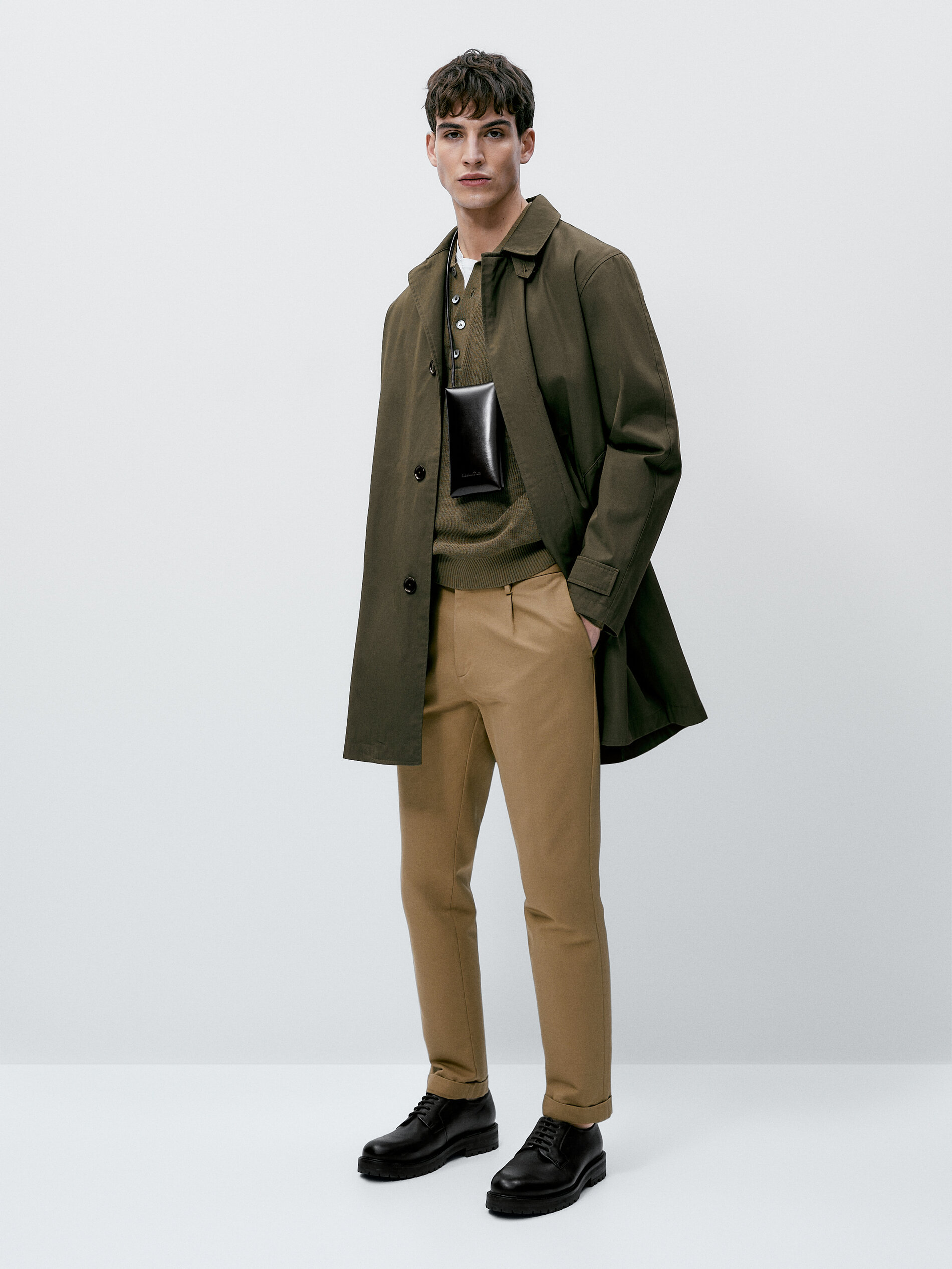 Chaqueta trench coat algodón - KHAKI