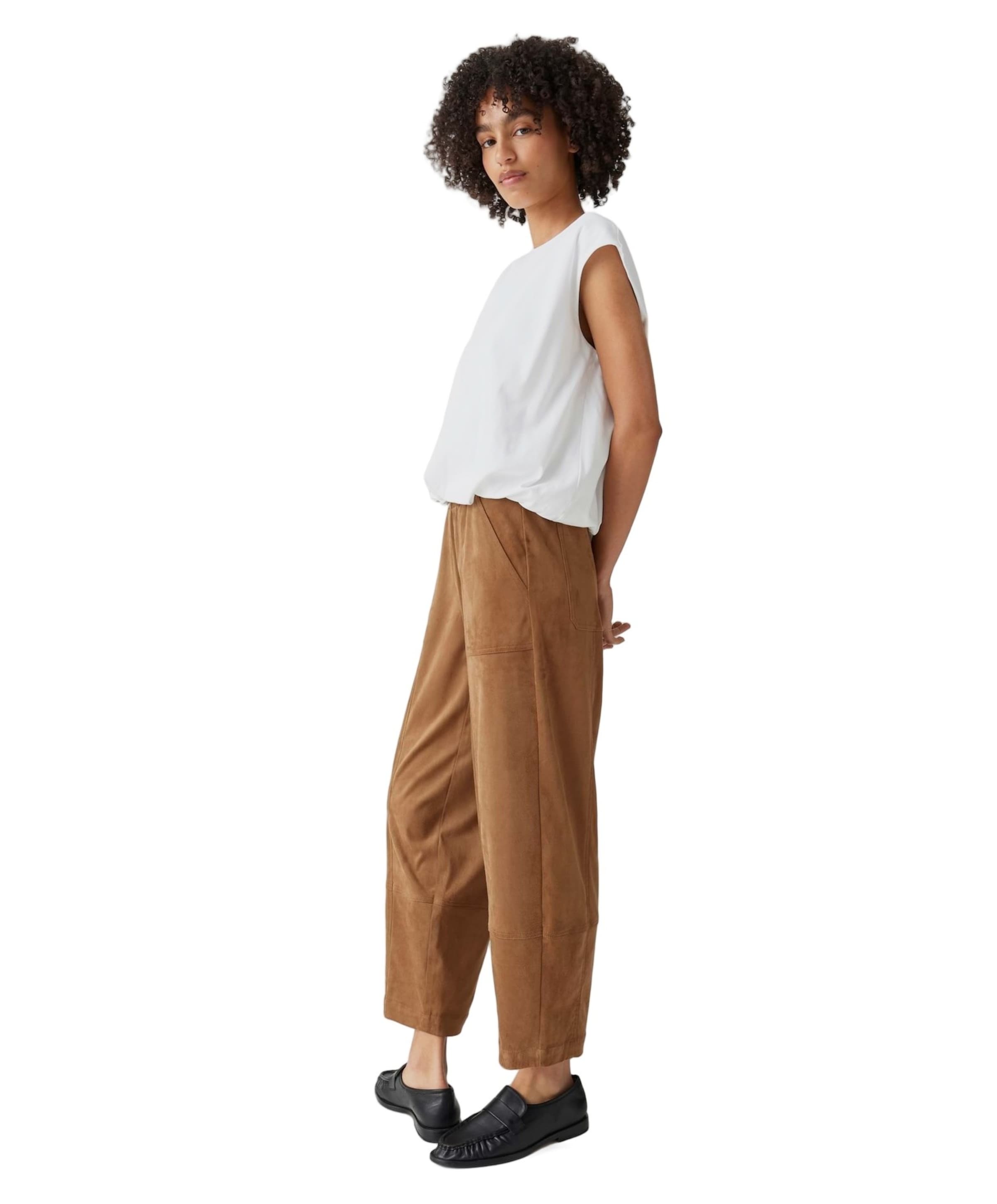 OPUS Myha barrel velours dames broek bruin