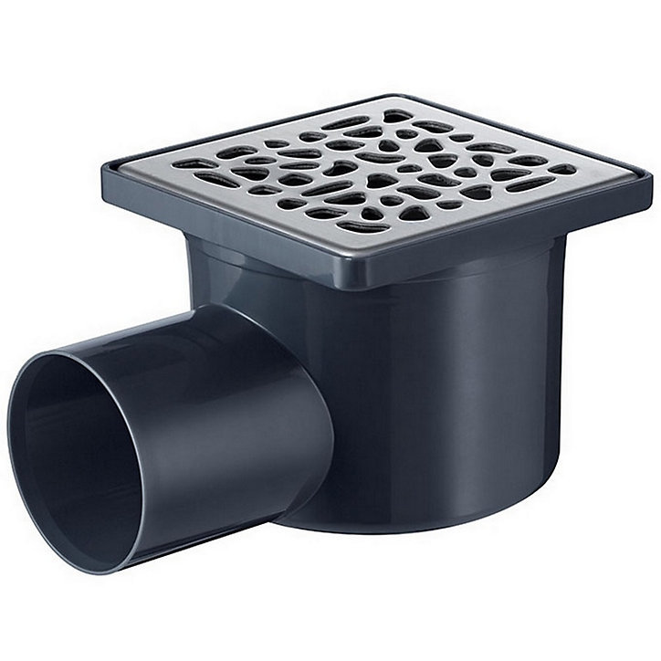 Siphon de sol à maçonner pour douche à l'italienne 10x10cm