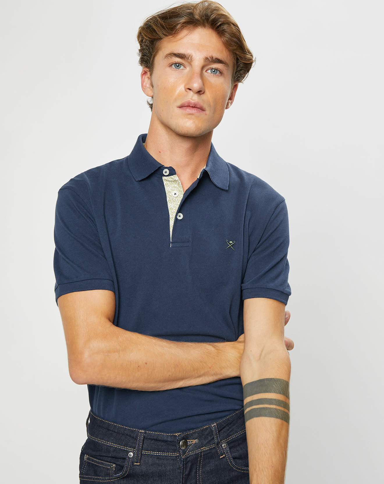Hackett London Polo Classic Fit Piqué bleu marine