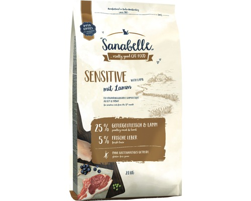 Sanabelle Sensitive droogvoer voor katten met lam, 2 kg