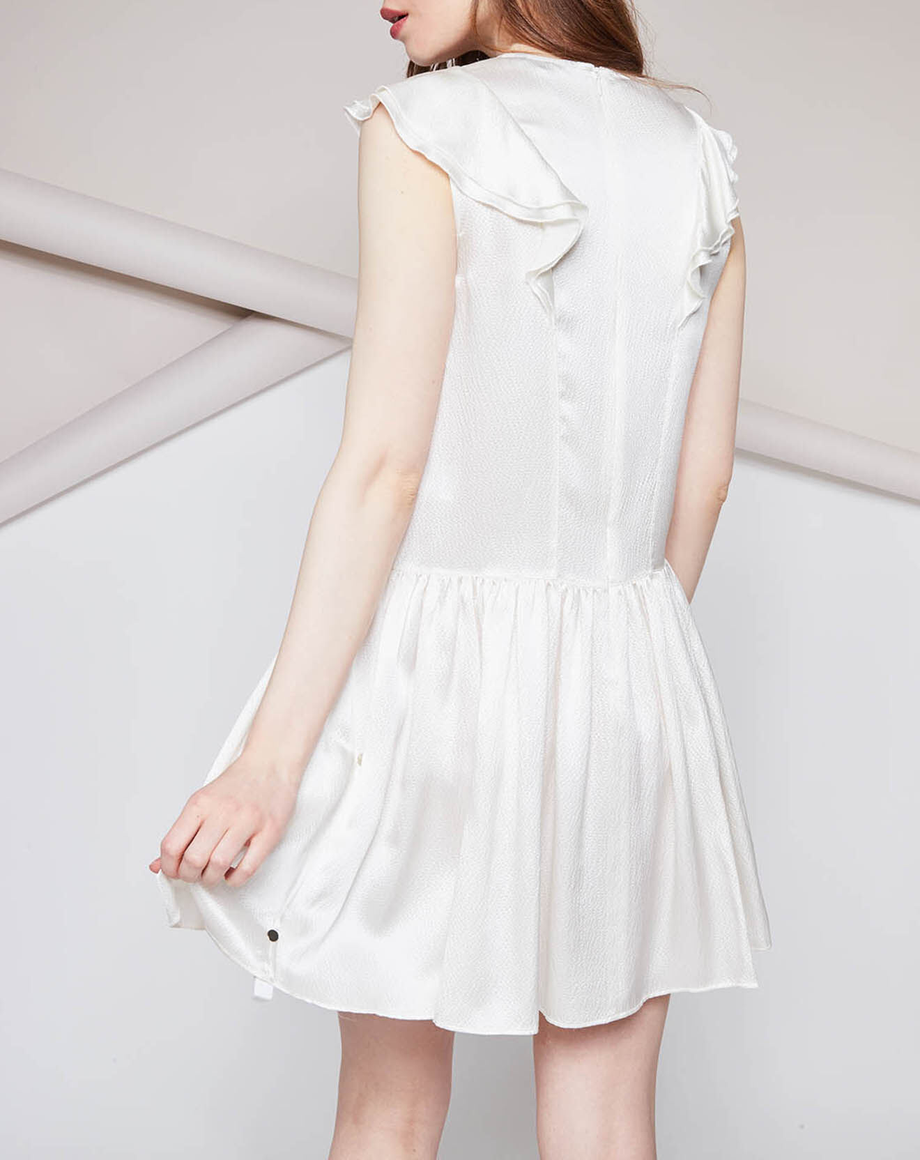 Tara Jarmon Robe 100% Soie Alexandra nature