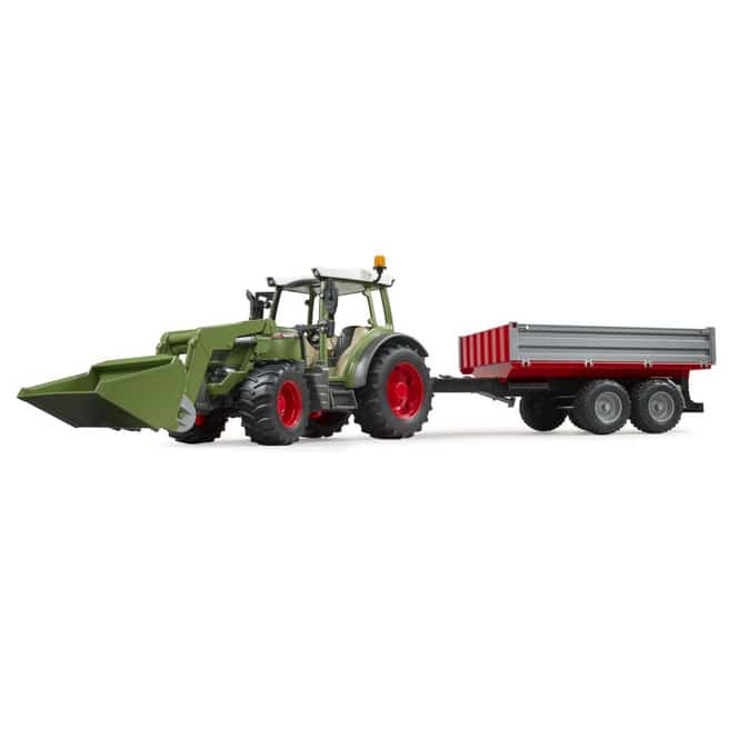 BRUDER 02182 - Fendt Vario 211 - Traktor mit Frontlader und Bordwandanhänger