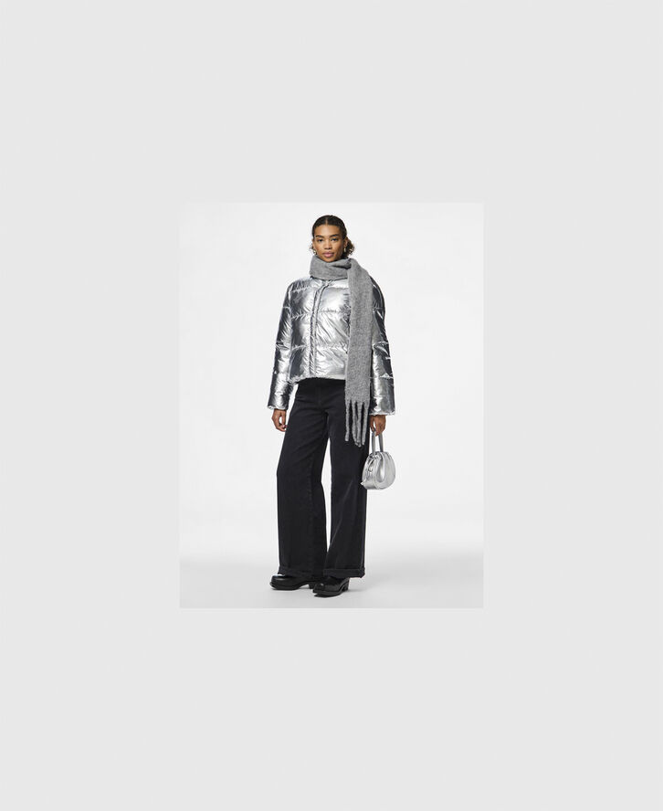 Pieces PCNAMIE PUFFER JACKET Sølv