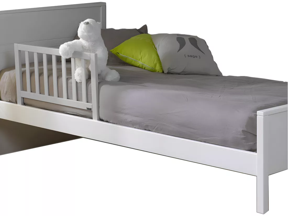 Barrière de lit enfant bois massif gris clair AVA